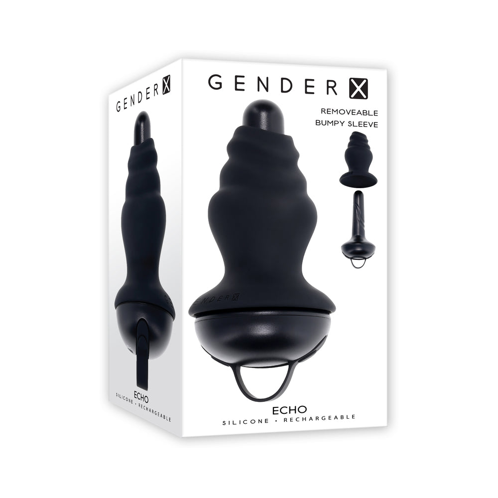 Gender X Echo Rechargeable Vibrating Sheathed Silicone Black-0