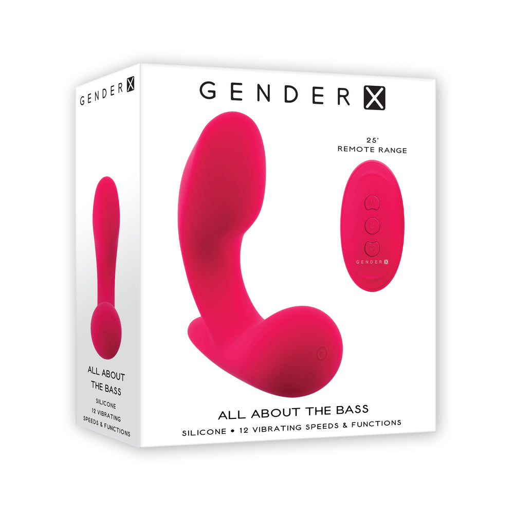 Gender X All About the Bass Rechargeable Vibrator with Remote Silicone Red-0