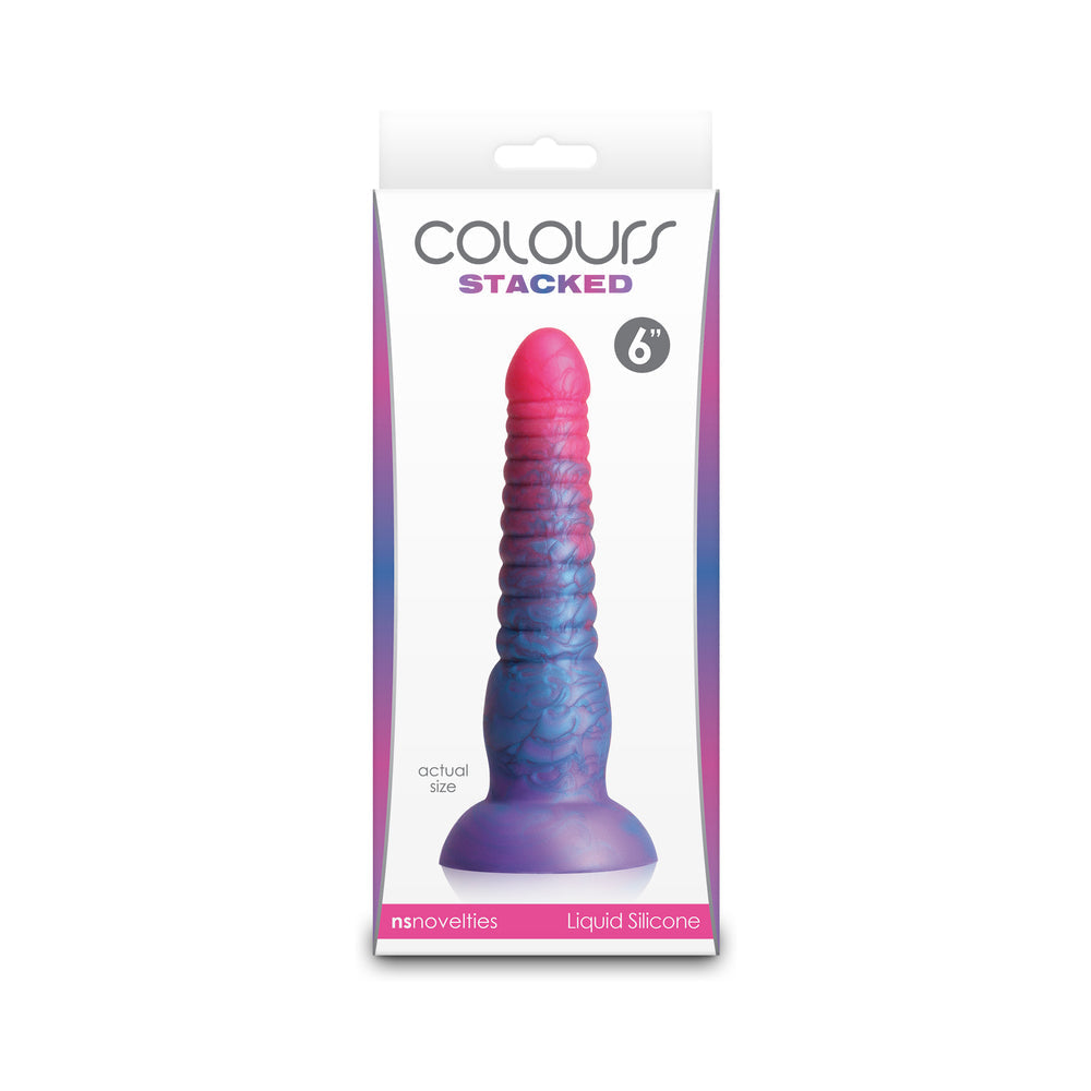 Colours Stacked 6 in. Dildo Pink/Blue-0