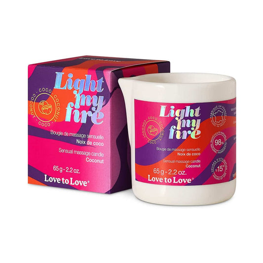 Love to Love Light My Fire Sensual Massage Candle Coconut 2.2 oz.-0