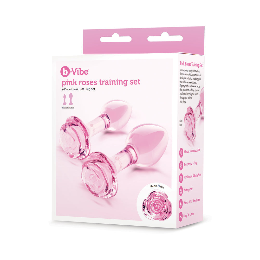 b-Vibe Pink Roses Training Plug Set-0