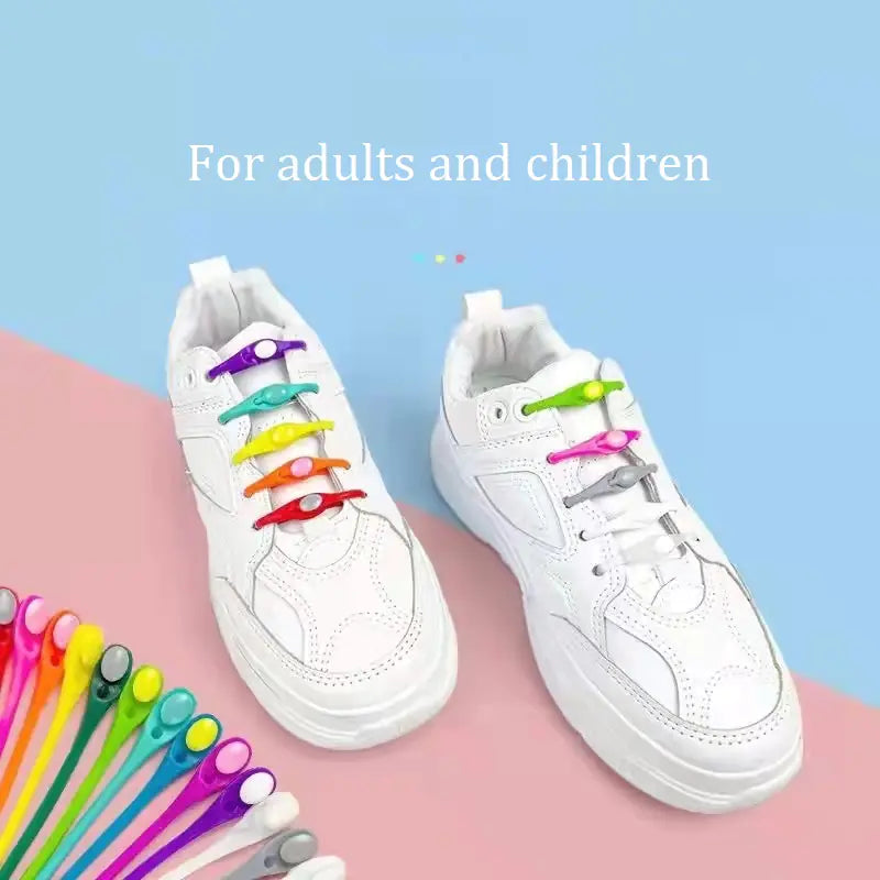 Elastic Silicone No-Tie Shoelaces for Kids and Adults