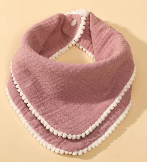 Cotton Gauze Baby Bibs with Lace for Newborns