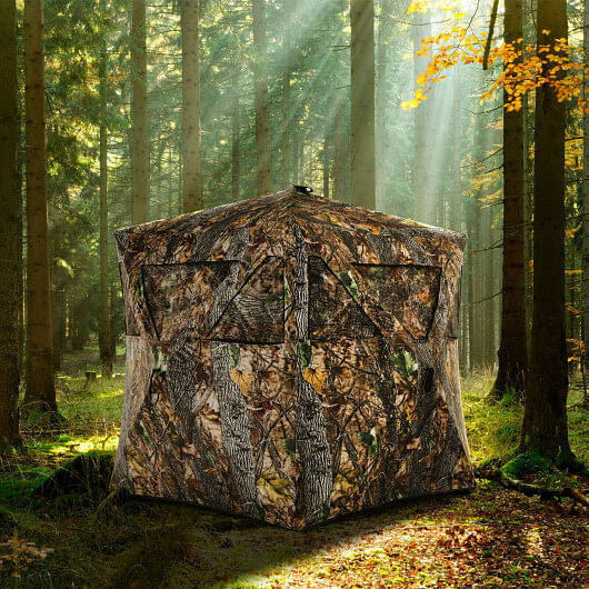 3 Person Portable Pop-Up Ground Hunting Blind with Tie-downs-1