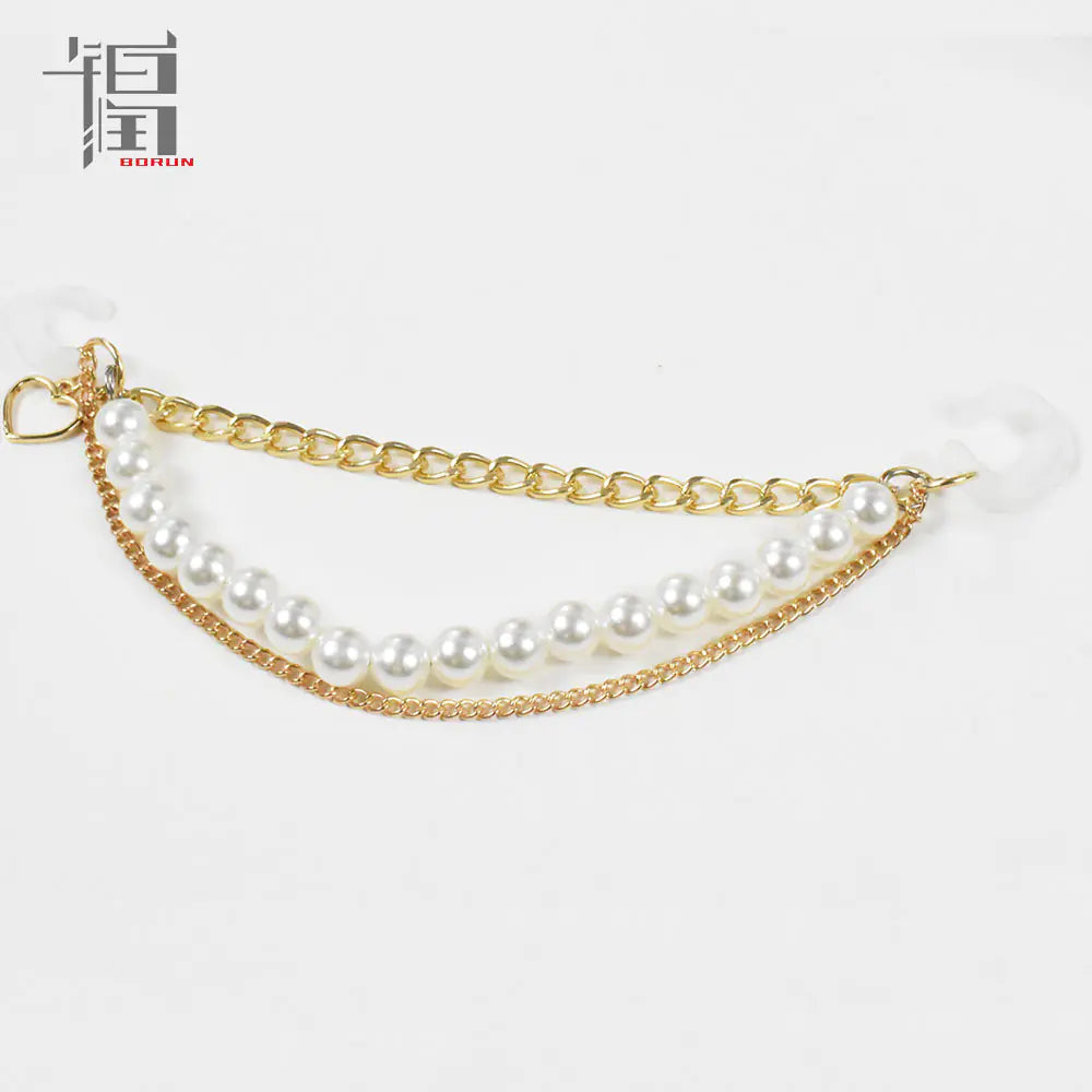 New Cross-Border Garden Shoes with Pearl Chain Accessories