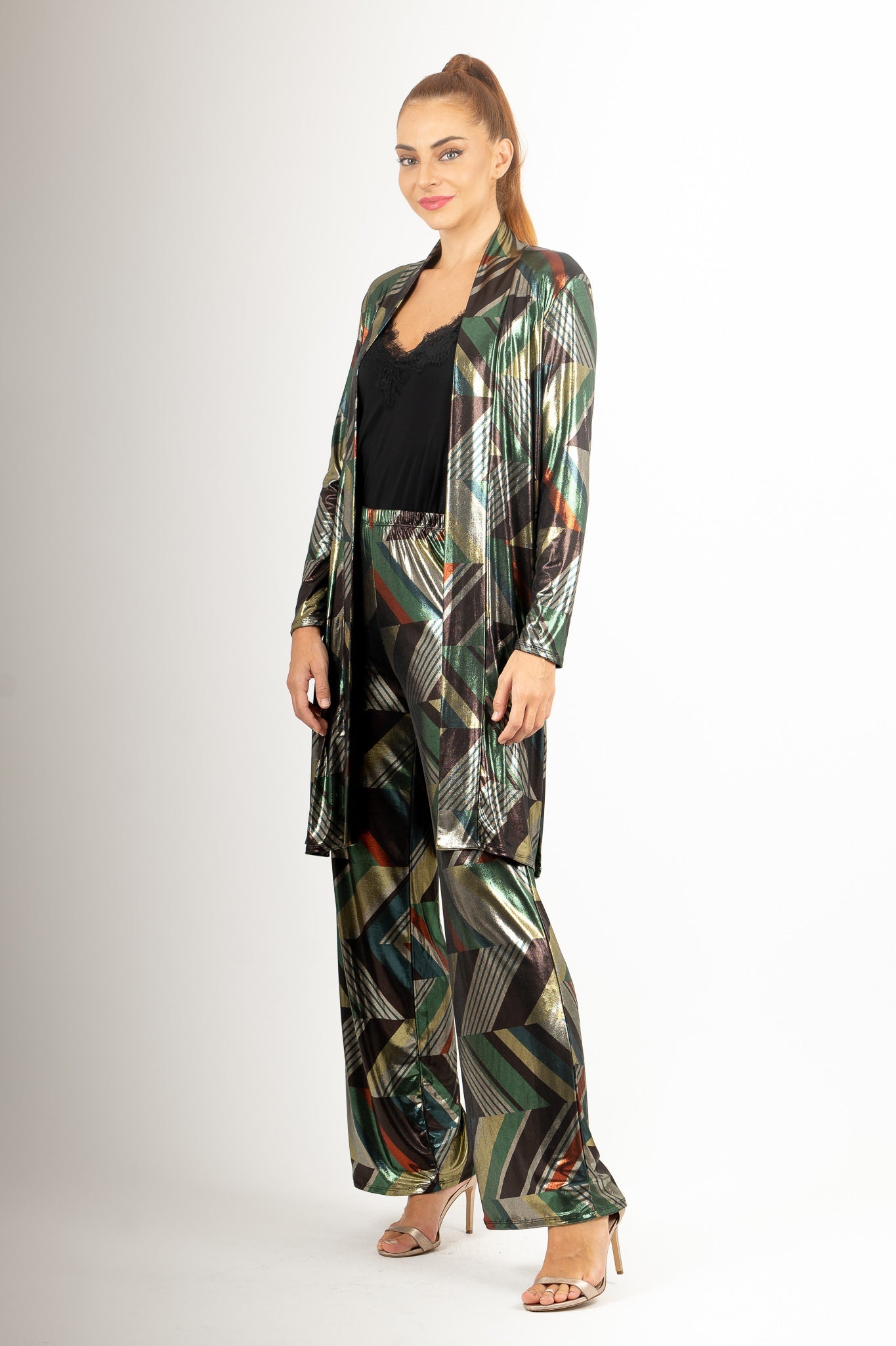 Conjunto de pantalón y chaqueta de brillo especial fiestas-1