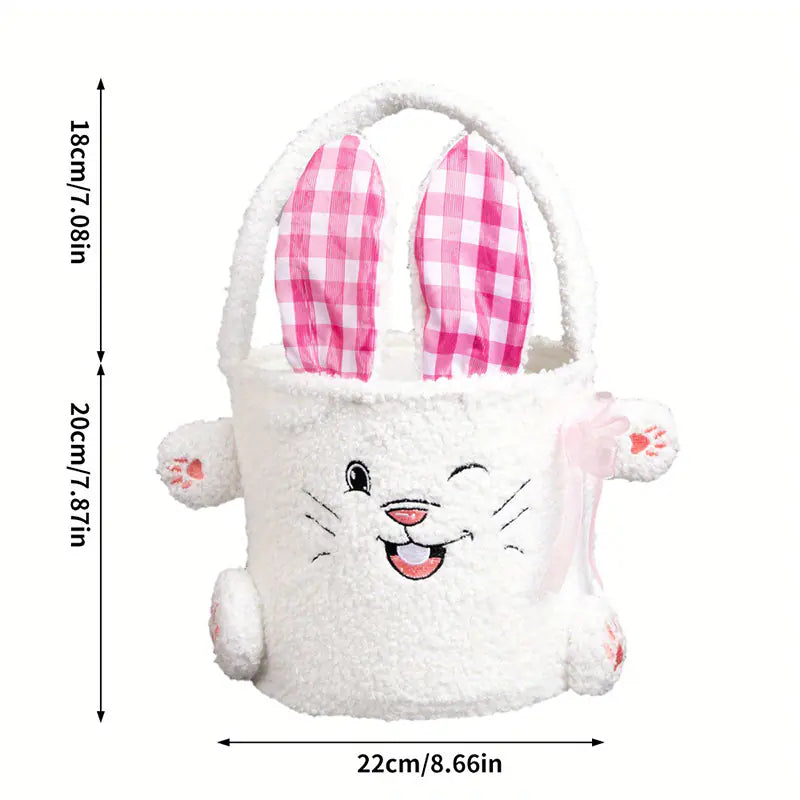 Easter Bunny Candy Bag Plush Storage Basket Decor
