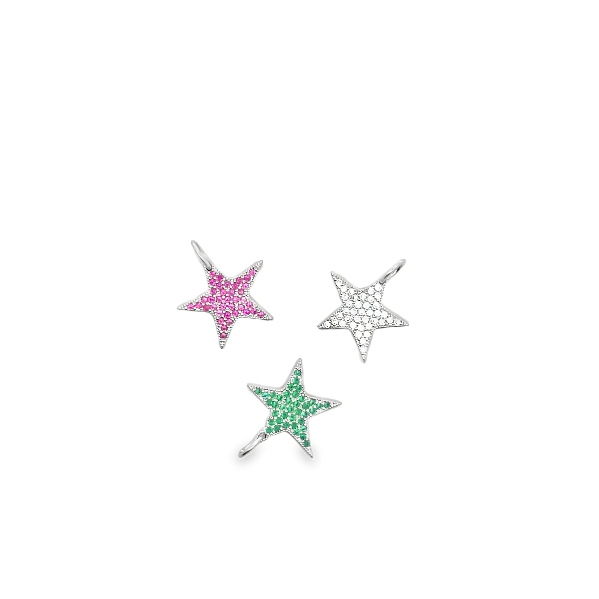 18K Gold Filled Star Pendant with Micro Pave Cubic Zirconia CZ Stone-2