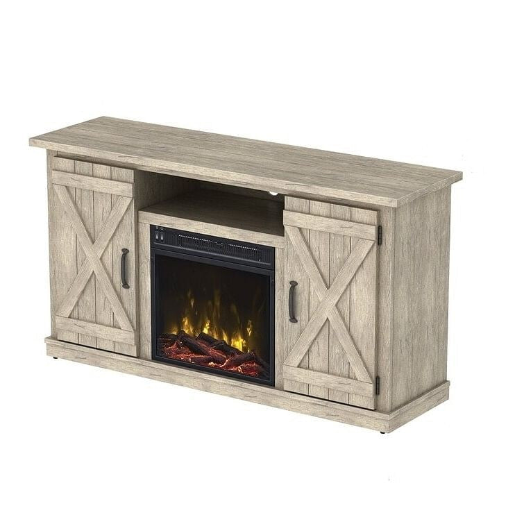 FarmHouse Rustic Pine TV Entertainment Electric Fireplace-2