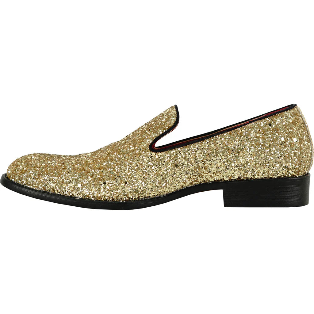 BRAVO Men Dress Shoe PROM-8 Loafer Shoe for Prom & Wedding Gold-4