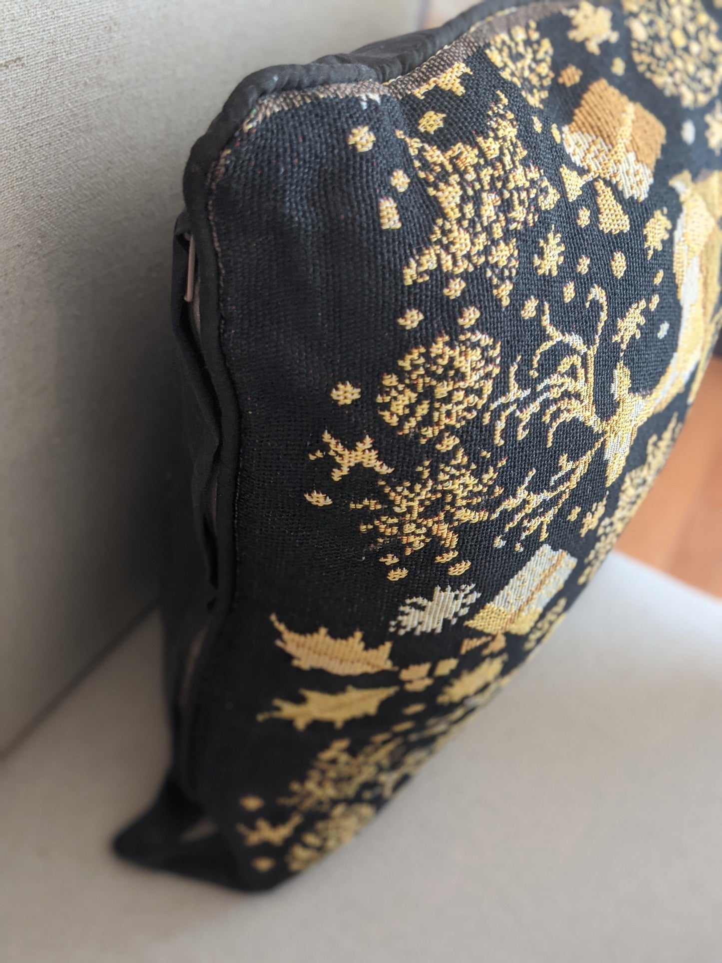 DaDa Bedding Magical Golden Reindeer Woven Tapestry Throw Pillow Covers 16" x 16"-3