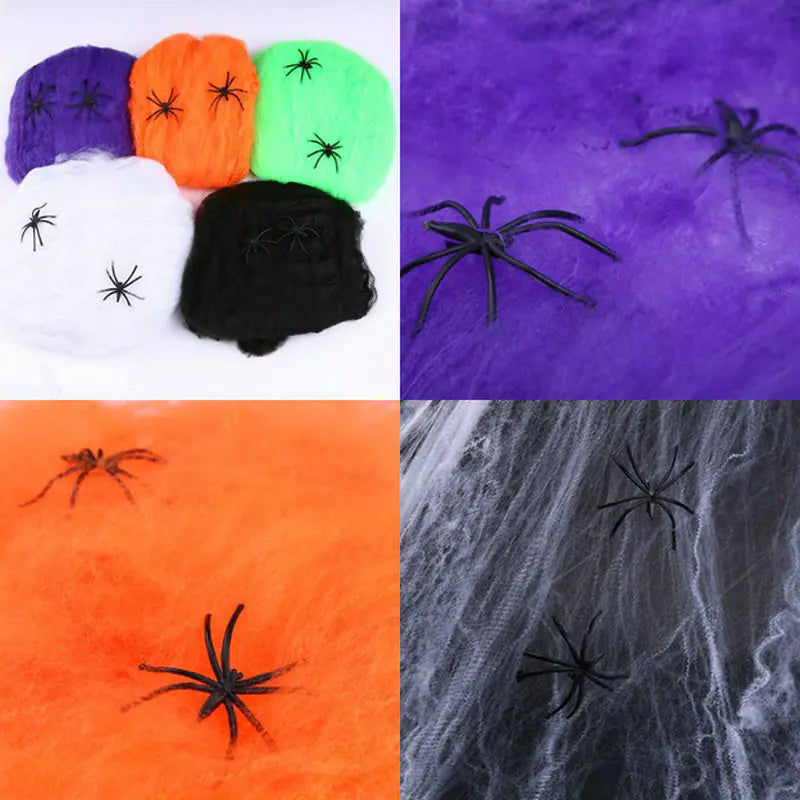 Home Decoration Props with Spider Cotton Accents
