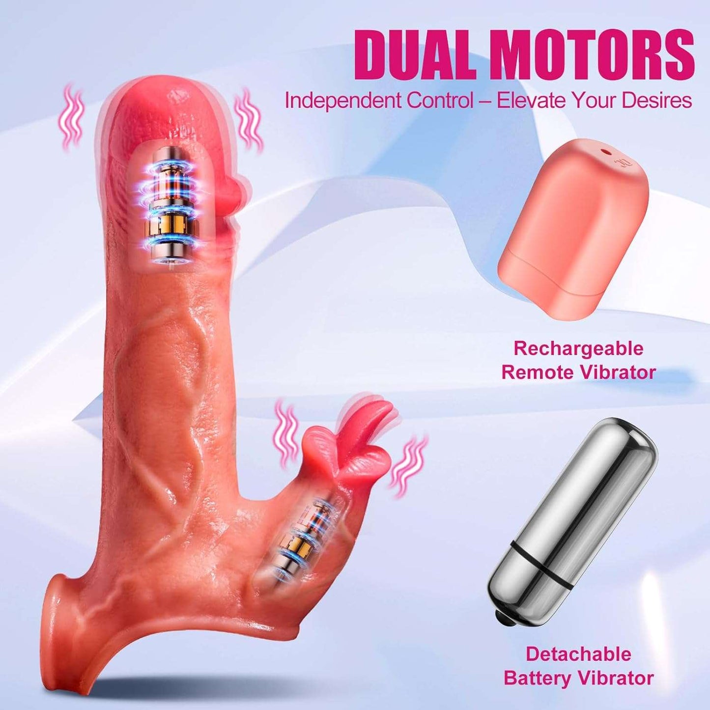 PulsePilot Remote Control Rabbit Thrusting Dildo-2