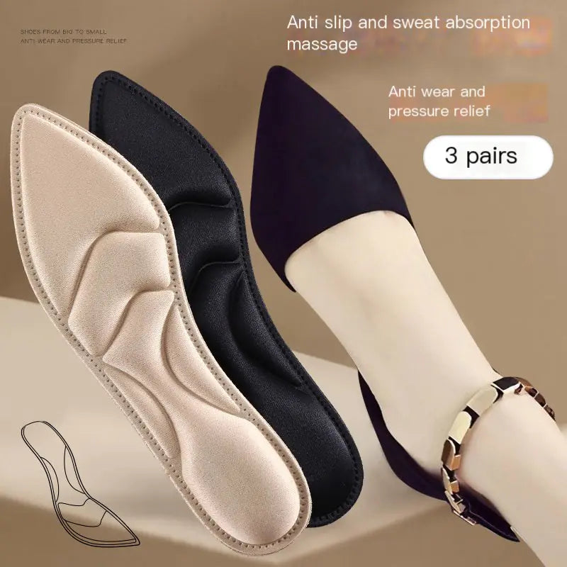 4D Women's High Heel Insoles - Soft, Breathable, Ultra-thin