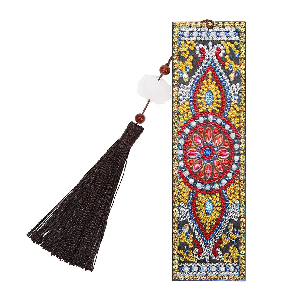 DIY Diamond Painting Leather Bookmark with Tassel