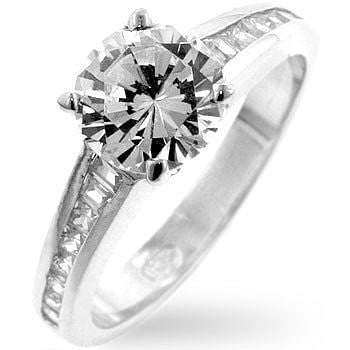Cubic Zircon Engagement Ring-0