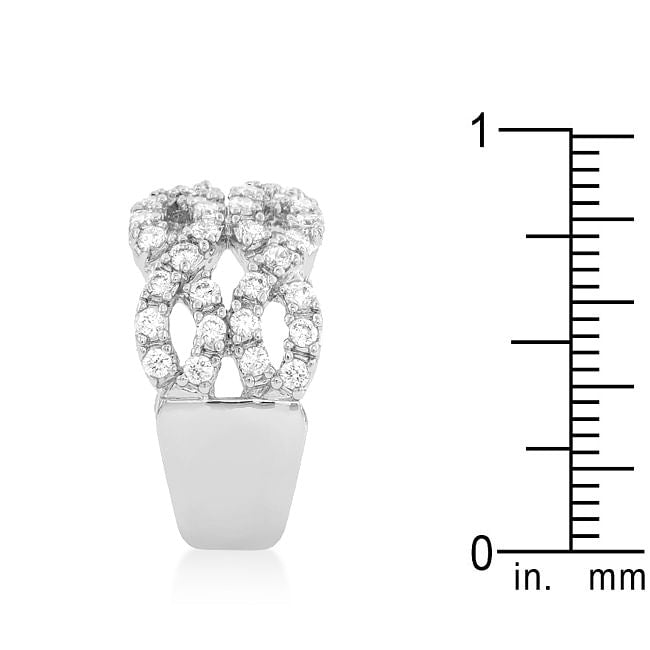 Braided CZ Cocktail Ring-3