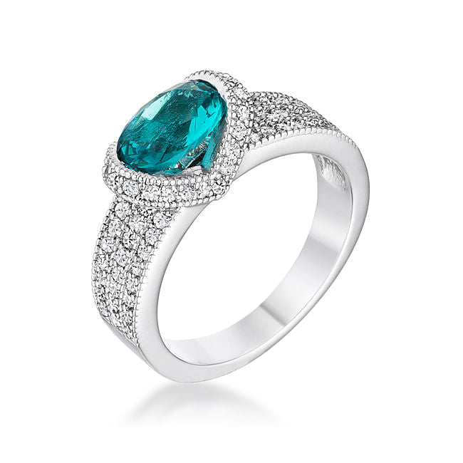 1.6 Ct Aqua Oval CZ Ring-1