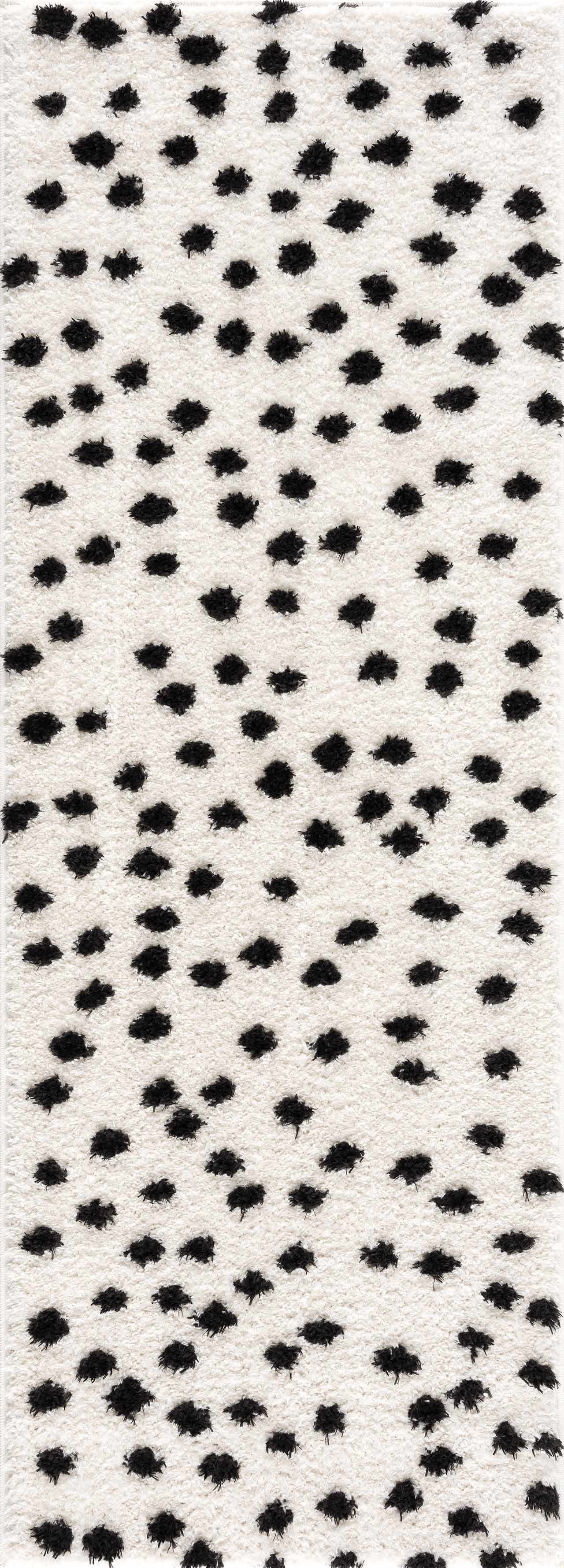 Cansu Black & White Dotted Area Rug-5