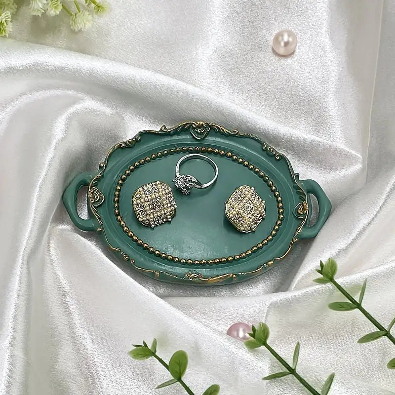 Resin Candle Holder Plate Earrings Necklace Jewelry Set