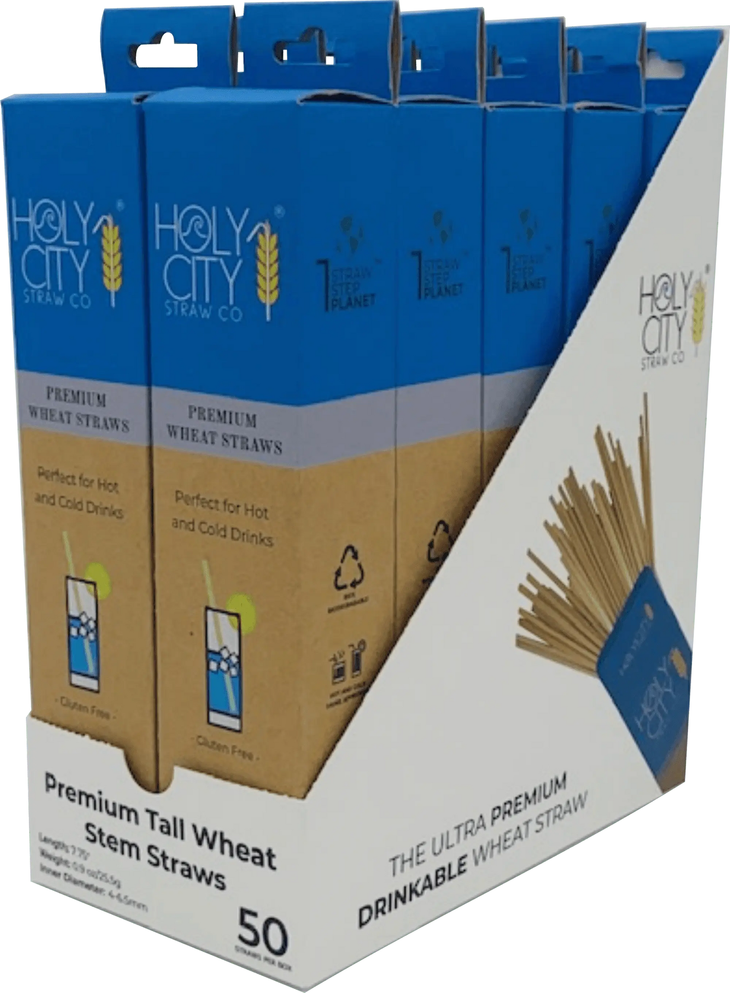 7.9" Tall Wheat Drinking Straws | Inner Pack | 10 x 50ct. Boxes-4