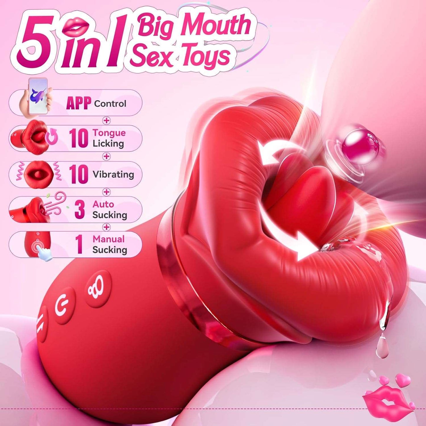 RoseLick App Control Rotating Tongue Clit Stimulator-1