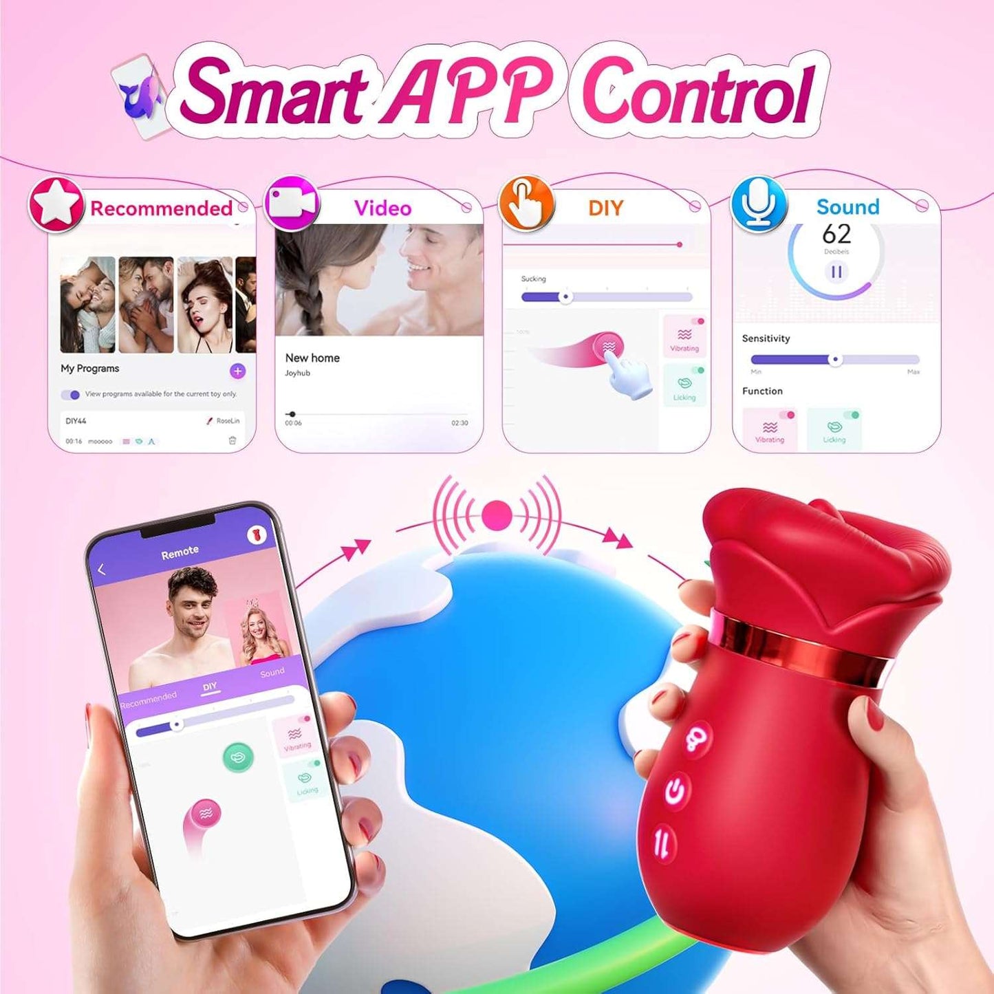 RoseLick App Control Rotating Tongue Clit Stimulator-3
