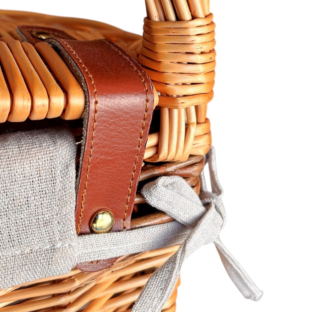 Full Buff Willow Wheeled Shopping Basket-4