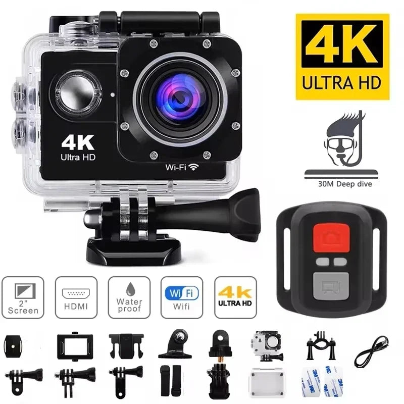 4K Sports Action Camera 30M Waterproof Black-4