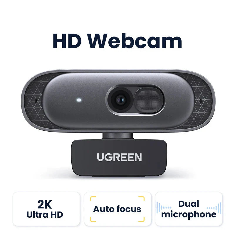 2K USB Webcam HD Mini Web Camera with Autofocus Black-1