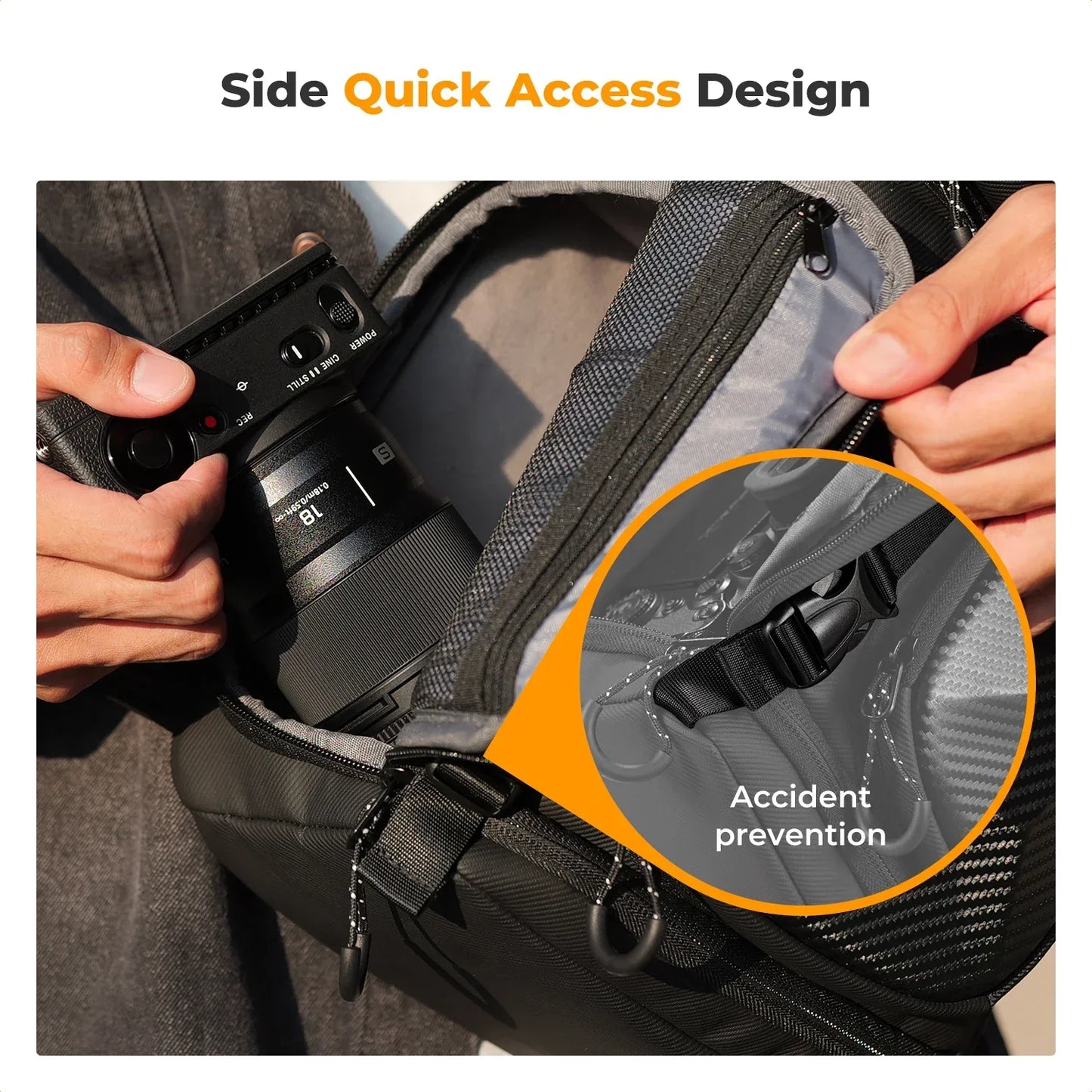 10L Hardshell Camera Sling Bag Grey-3