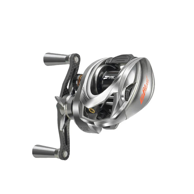 Baitcasting Fishing Reel Magnetic Braking Right Hand Silver-3