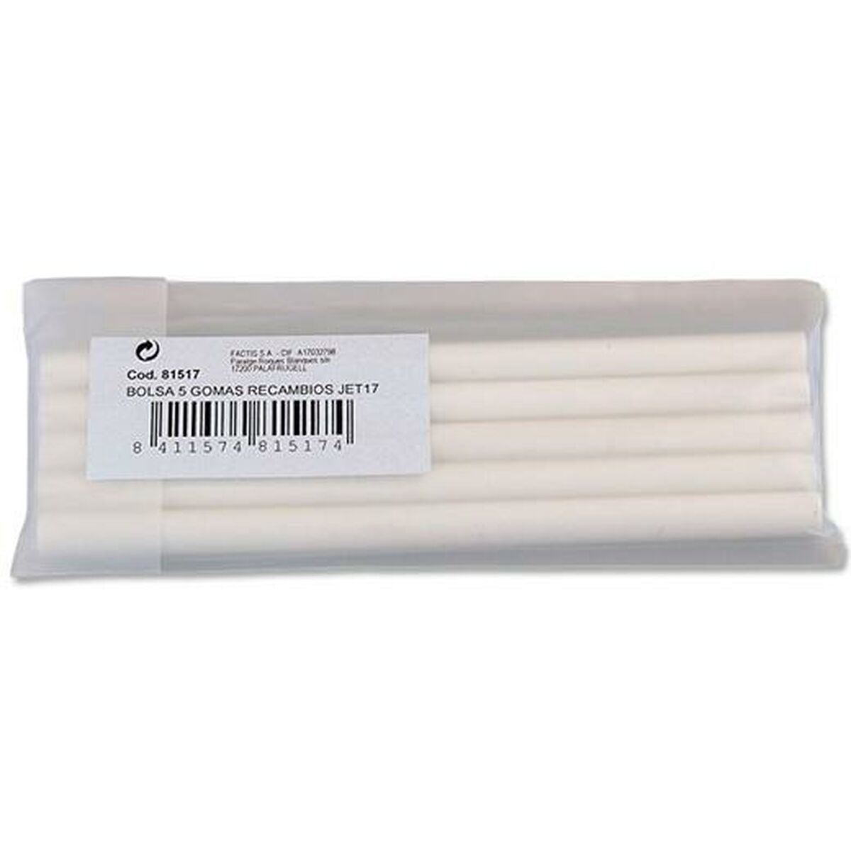 Eraser Milan Replacement White Ø 7 mm (5 Units)-1