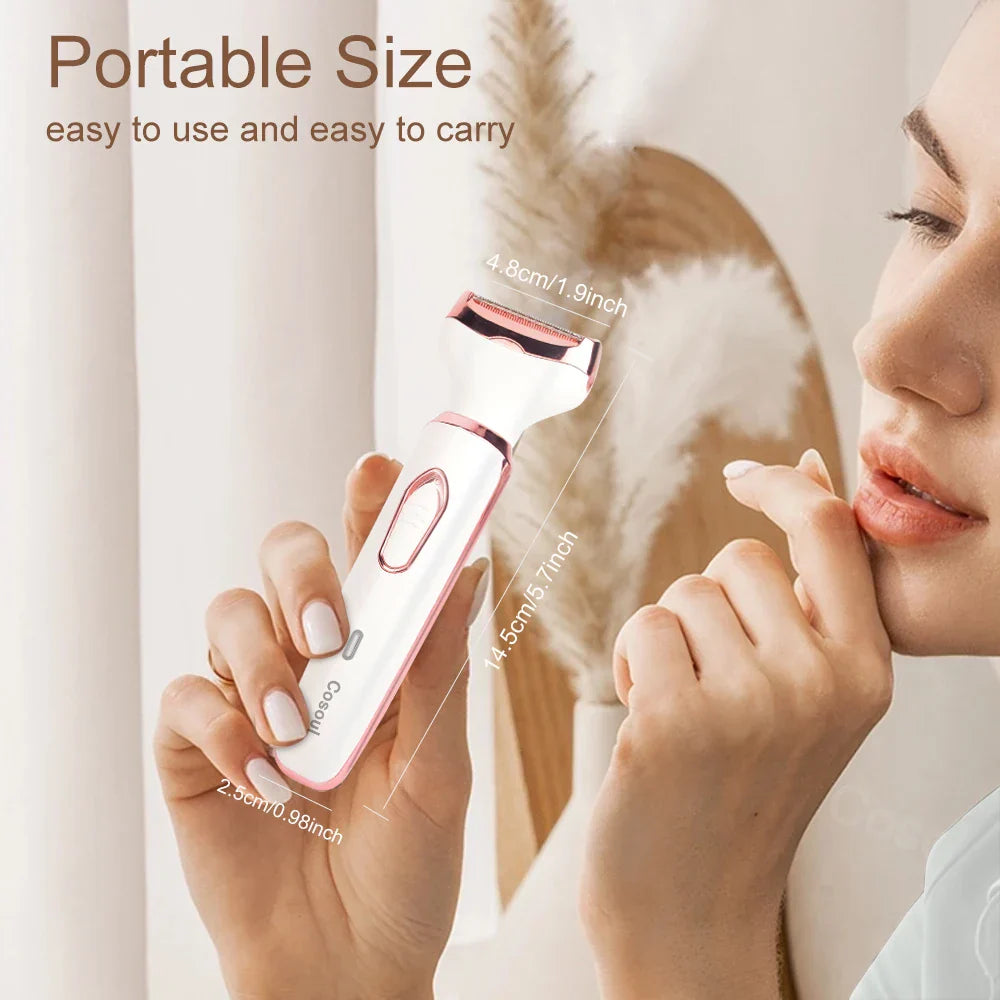 4 in 1 Electric Razor for Women Hair Trimmer White-2