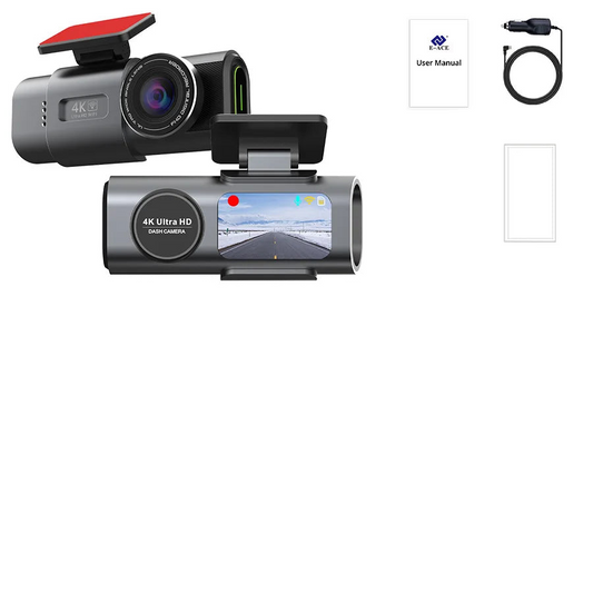 4K UHD Dual Lens Dash Cam Front Rear Night Vision Black-0