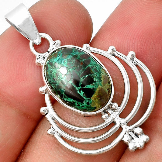 Lotus - Natural Shattuckite - USA Pendant P-1702 SDP137113-0