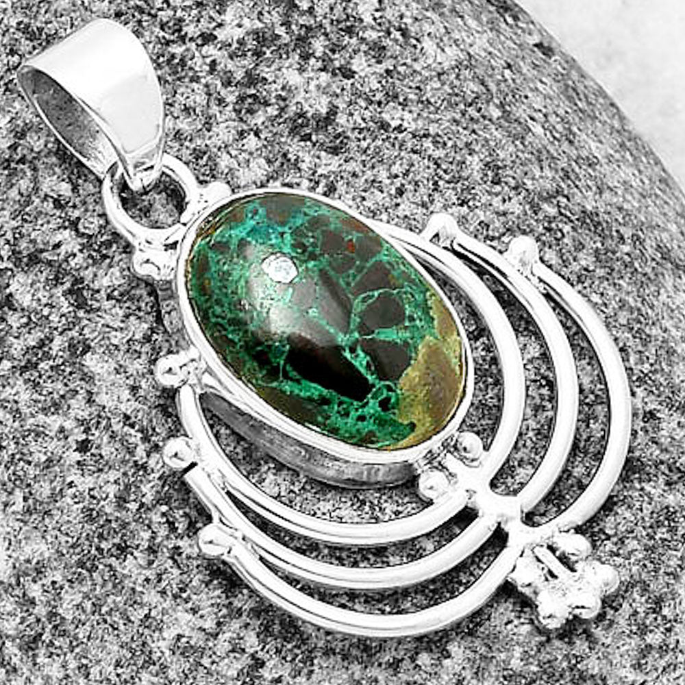 Lotus - Natural Shattuckite - USA Pendant P-1702 SDP137113-2
