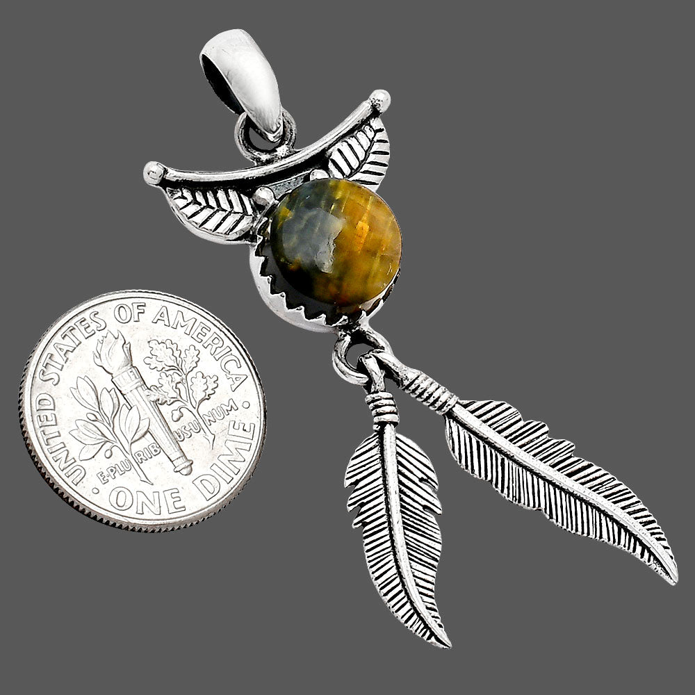 Feather - Natural Nellite Pendant P-1284 SDP152904-2