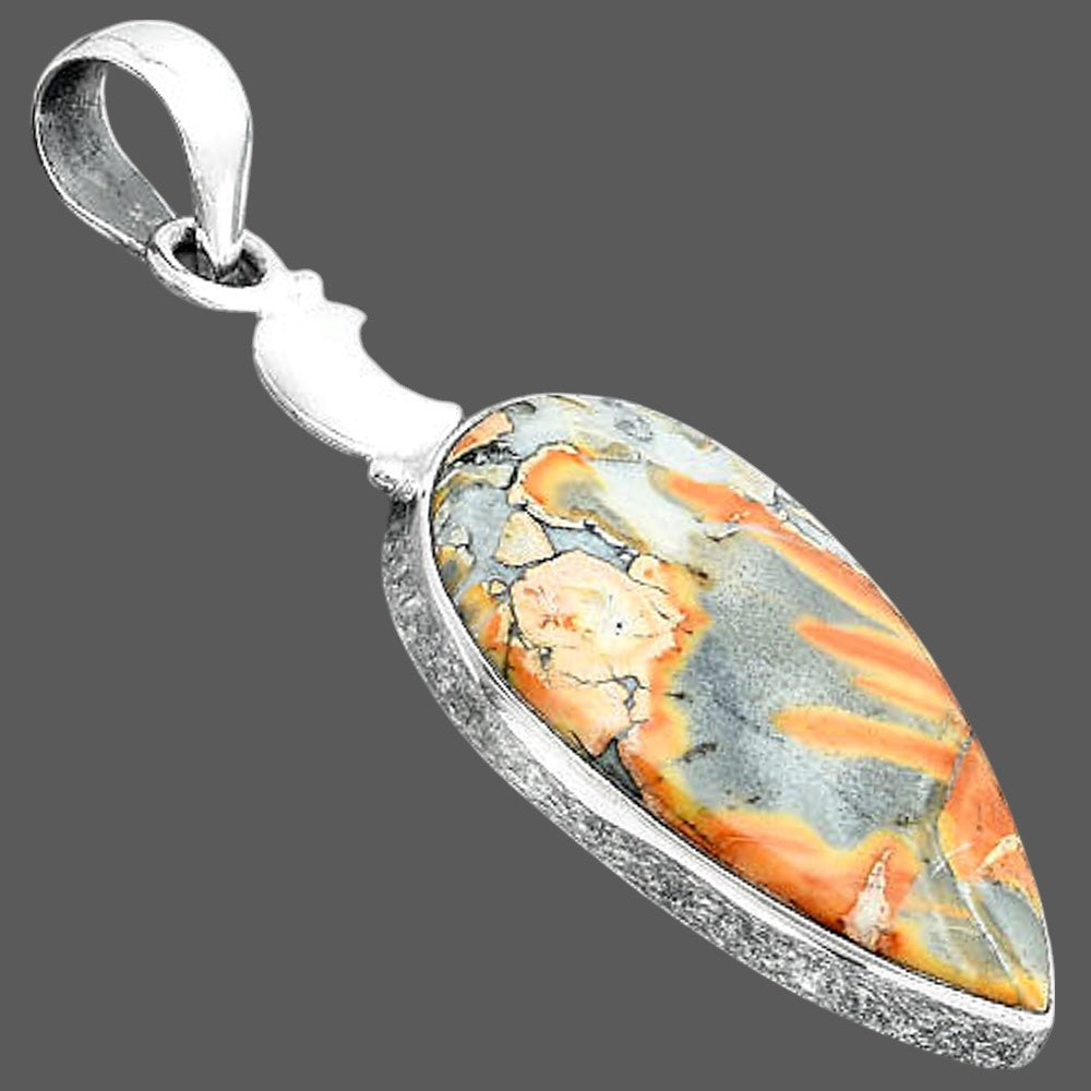 Crescent Moon Natural Maligano Jasper Pendant P-1368 SDP156865-2
