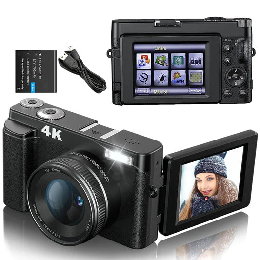 4K Digital Camera with Autofocus Anti-Shake Black-0