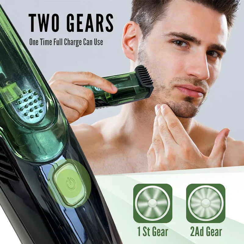 Cordless Beard Trimmer & Electric Shaver 20 Trim Settings Green-4
