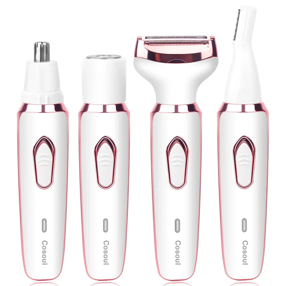 4 in 1 Electric Razor for Women Hair Trimmer White-0