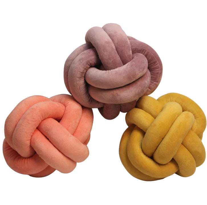 Knot Ball Pillow and Twisted Flower Cushion