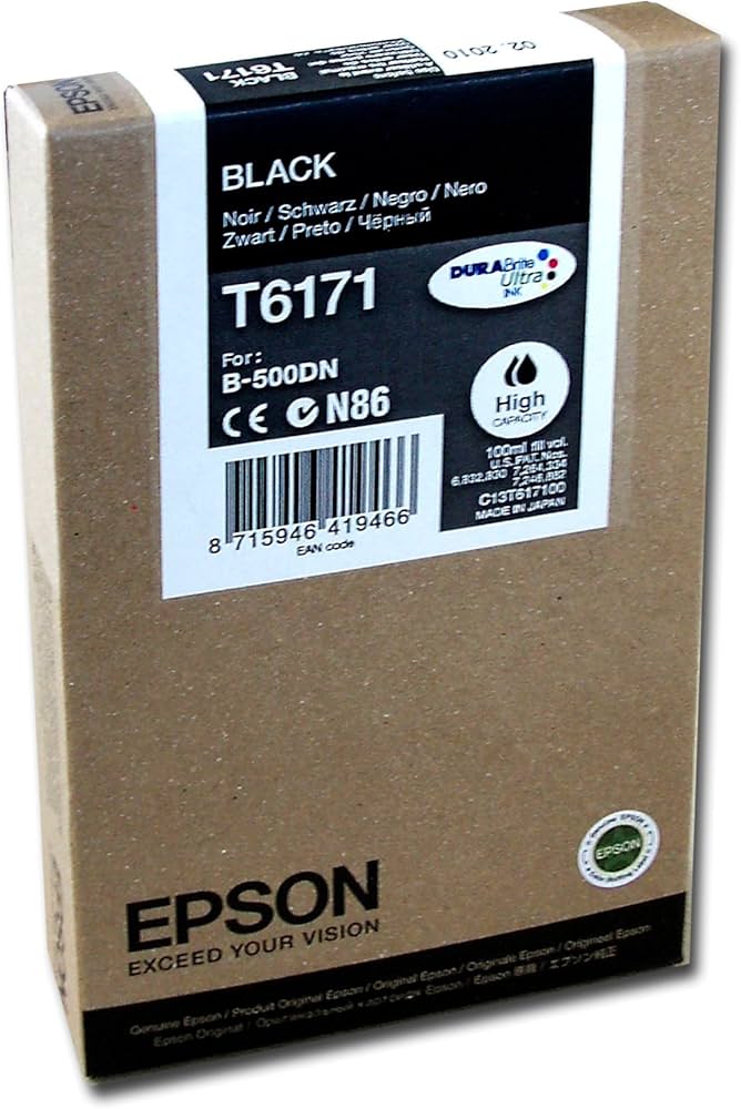 Genuine Epson T6171 110ml DURABrite Black Inkjet Cartridge, T617100-0