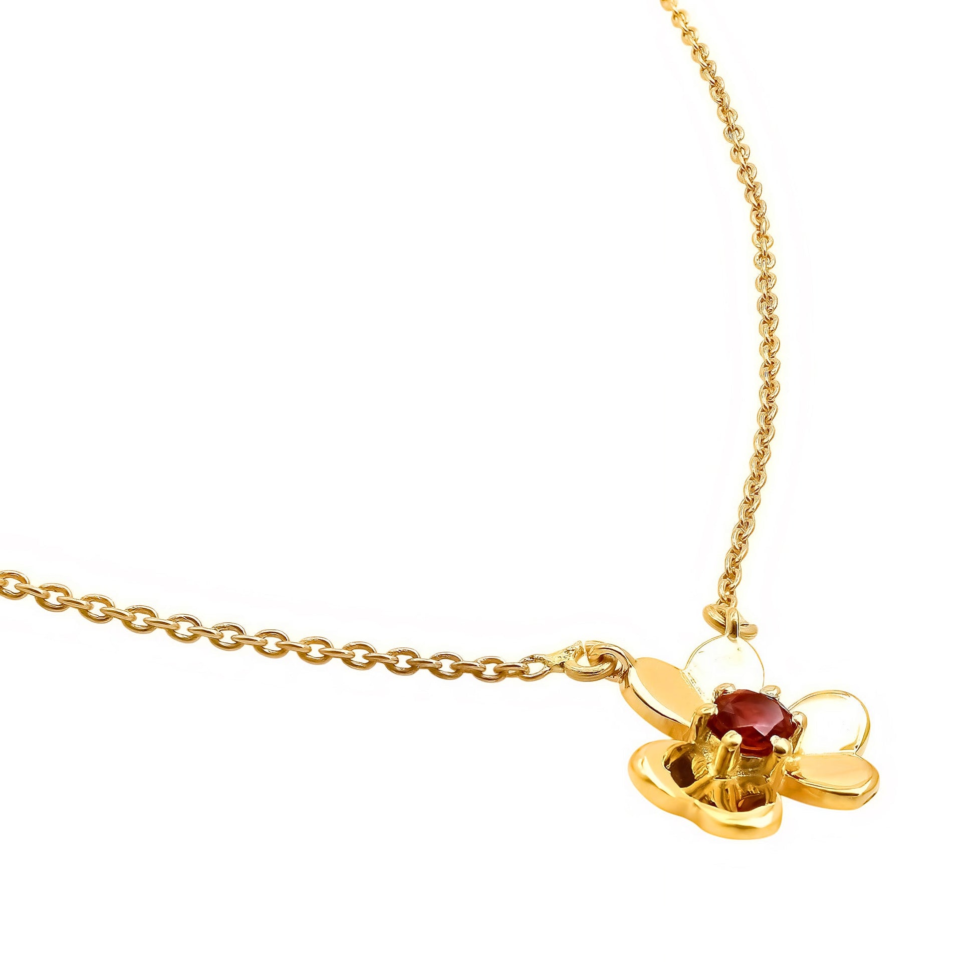 18K Gold Over Brass Natural Gemstones Round Shape Necklace BN-1035 TGN1006-3