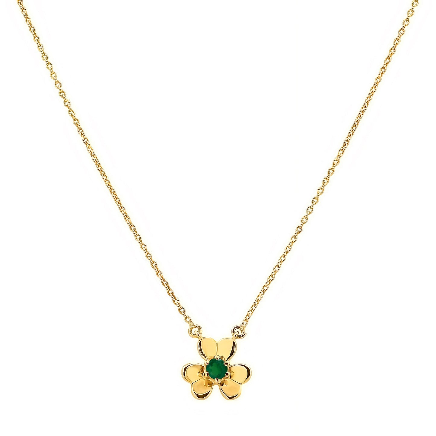 18K Gold Over Brass Natural Gemstones Round Shape Necklace BN-1035 TGN1006-6