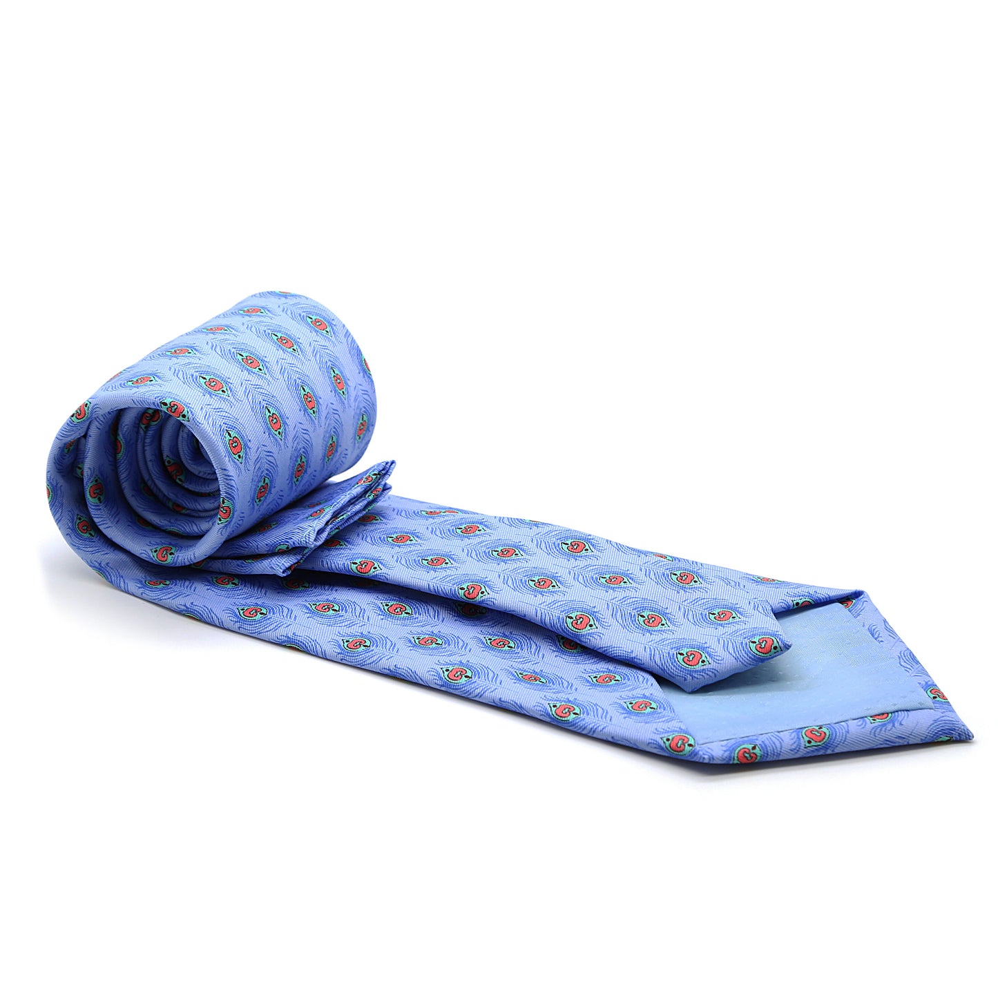 Feather Blue Necktie with Handkerchief Set-1