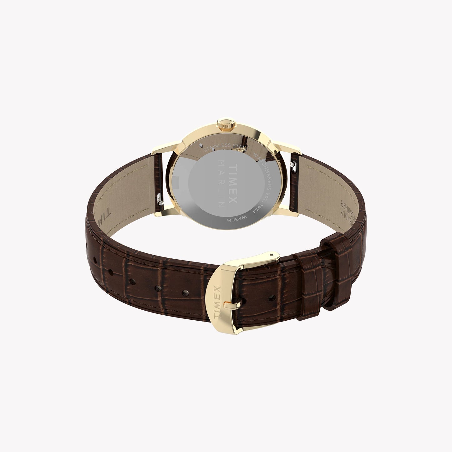 Marlin 34mm Gold Tone Case Brown Strap Green Dial Watch | TW2Y37800-4