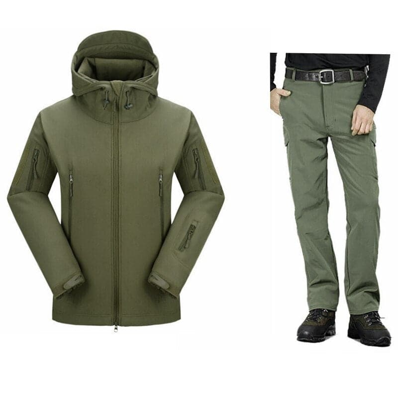 Hiking Fishing Python Softshell Fleece Lined Tactical Suit-9