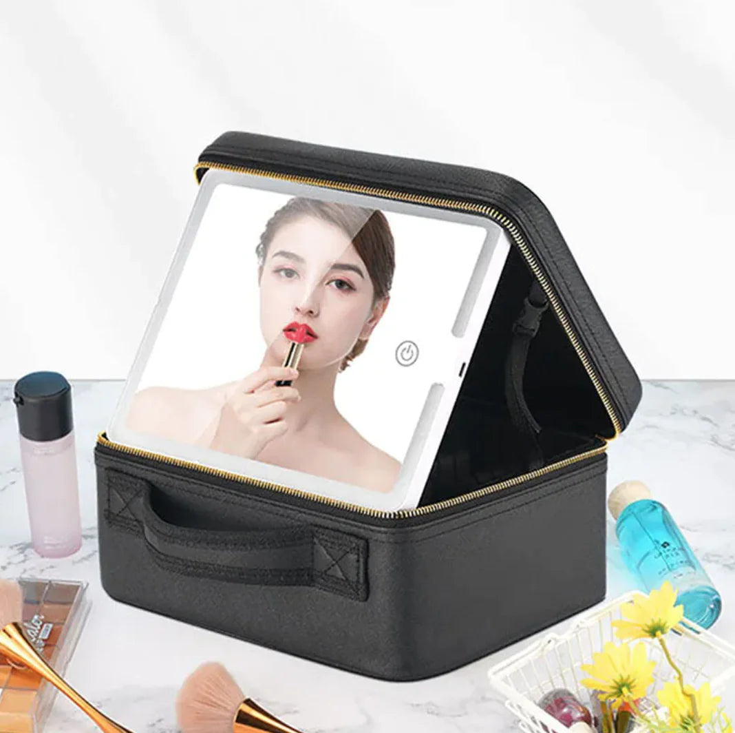 Deluxe PU Leather Cosmetic Travel Case